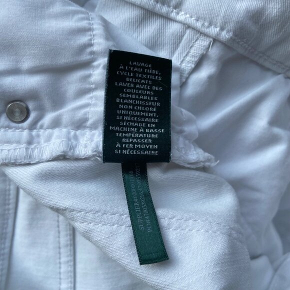 Ralph Lauren Premier Straight jeans white stretch denim high waisted rise size 6 - Picture 11 of 16